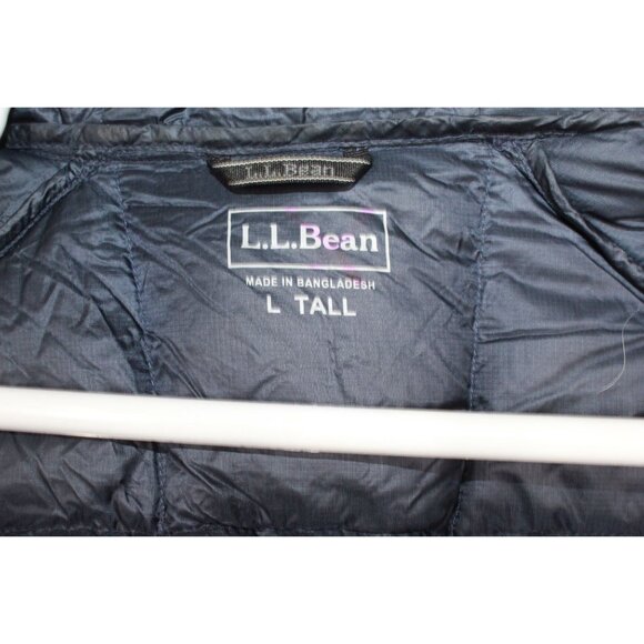 LL Bean Ultralight 850 Down Hooded Jacket Size L Tall - Picture 6 of 12